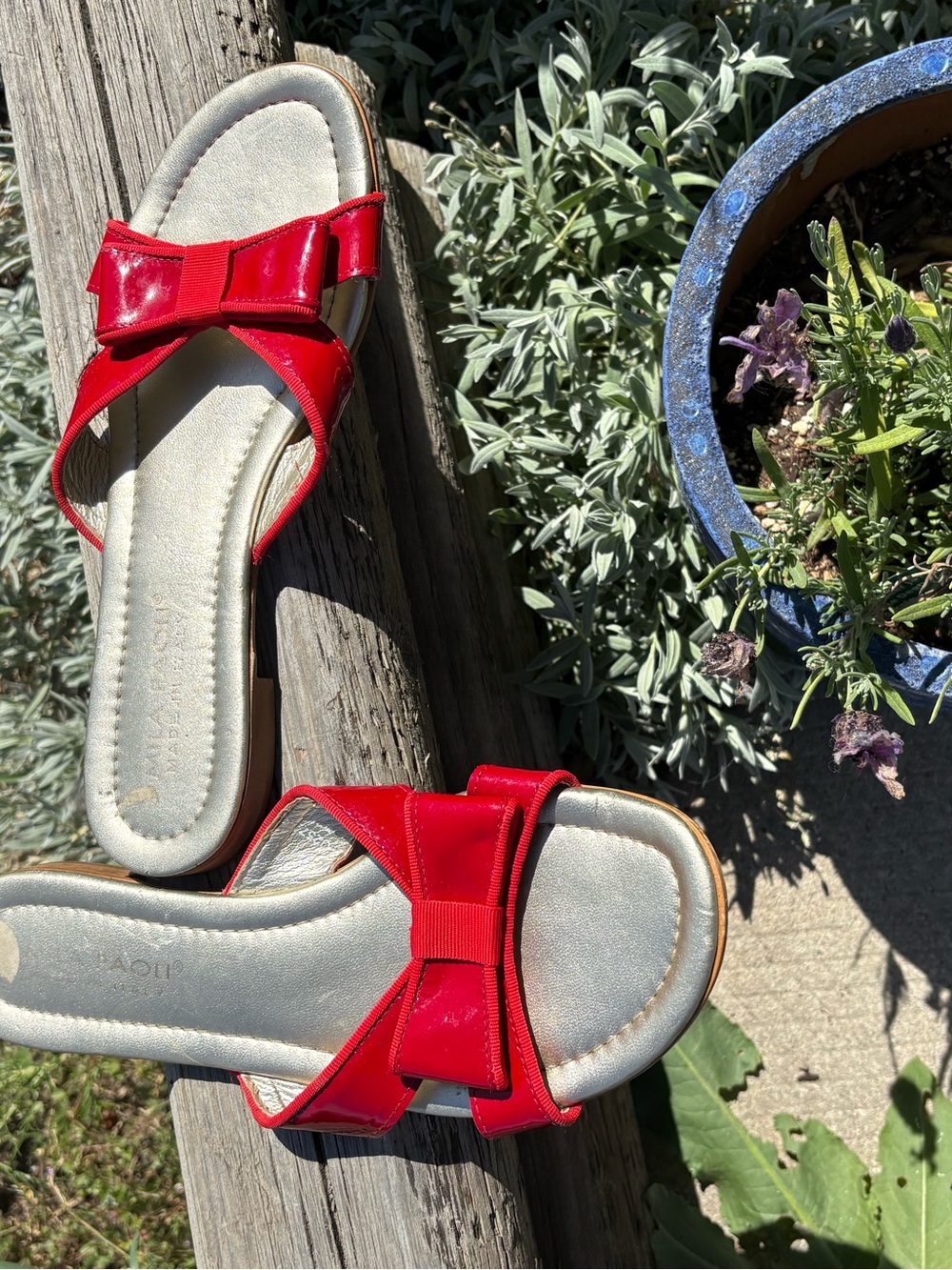 Ladies Red Patent Leather Made In Italy
